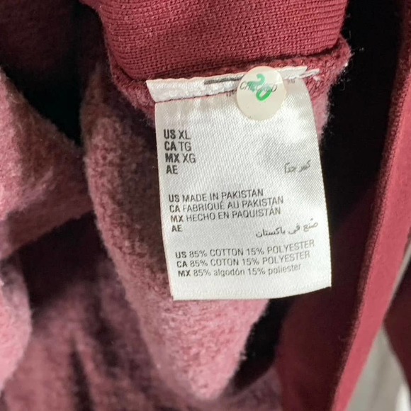 And Now This Men's Maroon Fleece Drawstring Pullover Hoodie SZ XL - Picture 9 of 10